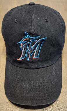 Miami Marlins Baseball Hat Black Adjustable Genuine Merchandise 47 Brand MLB
